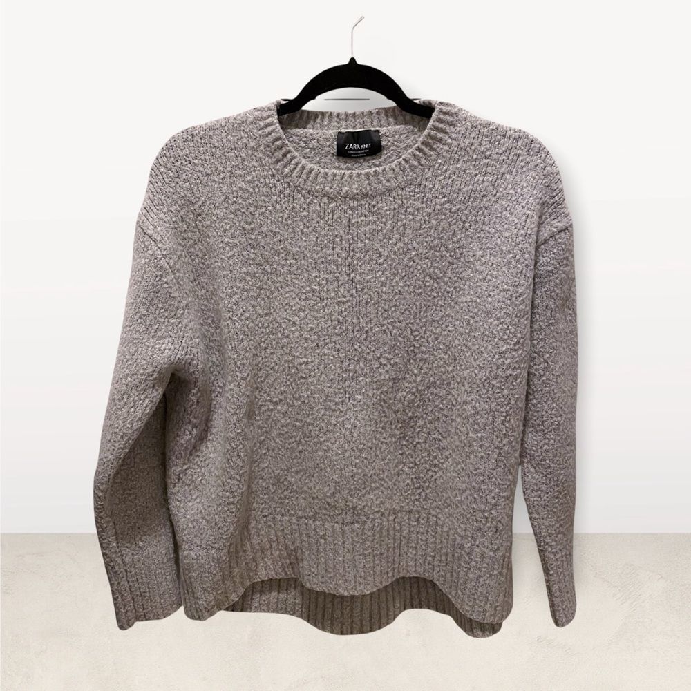 Zara Knit Wool Grey Thick Long Sleeve Sweater M